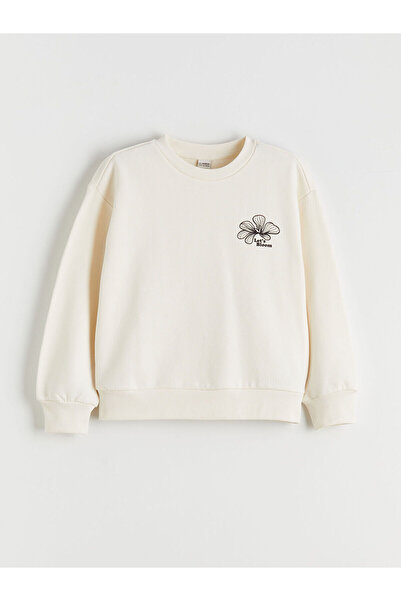 LC Waikiki Vizyon Noua Sezon guler rotund Swea pentru fete cu flori tricou