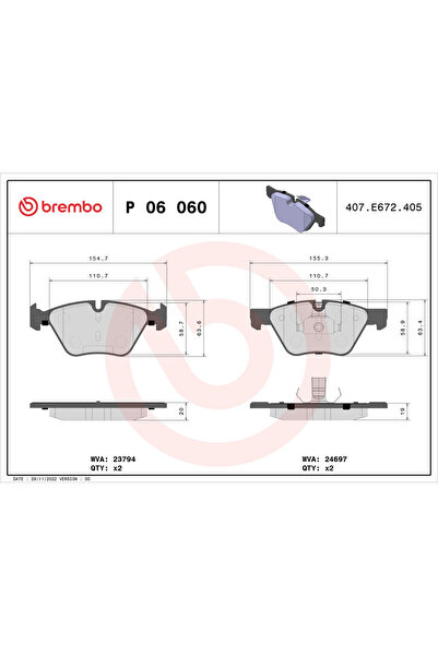 Brembo Set Placute Frana Frana Disc Bmw 5 Bmw (Brilliance) 5 Series