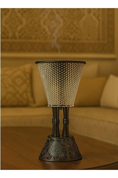 ALQANNAS مبخرة دائري اكرلك علئ اسود حجم وسط راقي