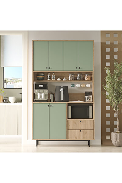 Yurupa Latte Serisi Kahve Köşesi Çok Amaçlı Dolap Mutfak Dolabı 6 Kapaklı Sep...