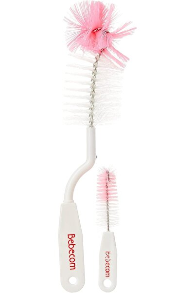 BEBECOM فرشاة زجاجة نايلون + فرشاة حلمة - صغيرة، ألوان متنوعة، قطعة واحدة