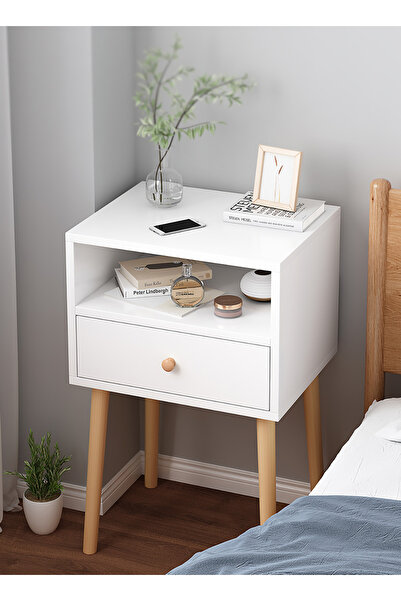 VariFurnx 45*35*60cm Nightstand with Drawer Home Bedside Table 2-Tier Modern Nightstands End Coffee Table