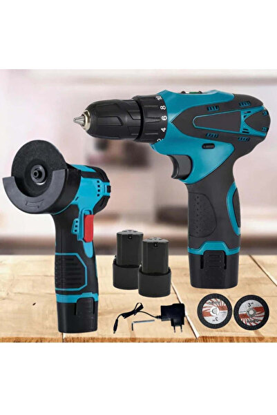 OEM Angle Grinder + Drill Set 48V, 2 Li-Ion Batteries + 5 Gift Discs – Portable