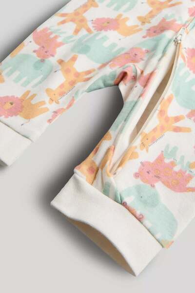 MOTHERCARE 2 Pack Safari Footless Zip-Up Sleepsuits