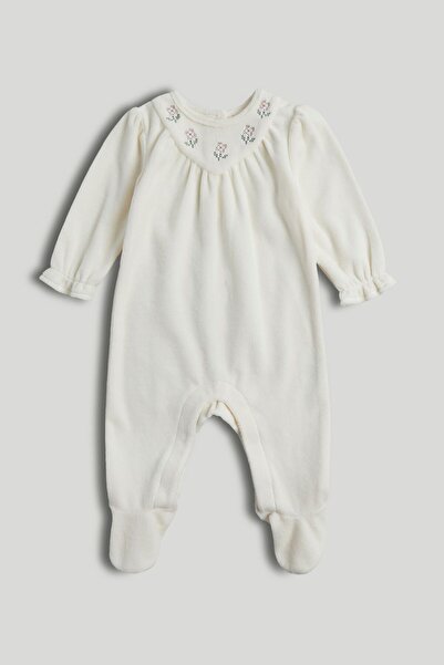 MOTHERCARE White Velour All-in-One