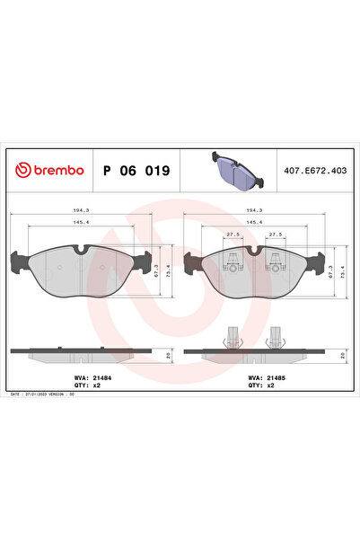 Brembo Set Placute Frana Frana Disc Alpina Roadster V8 Audi A4 B5/A8 D2/Tt