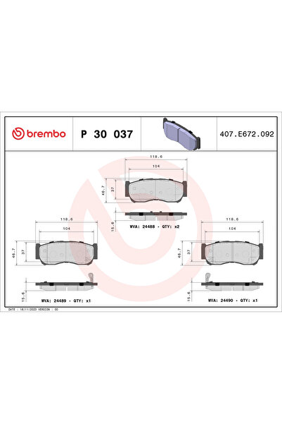 Brembo Set plăcuțe frana frana disc Fengxing Joyear SUV/Joyear Microbus/Lingz...