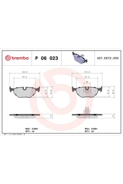 Brembo Set Placute Frana Frana Disc Alpina B10 Bmw 5
