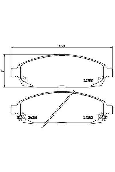 Brembo Комплект спирачни накладки за дискови спирачки Jeep Commander/Grand Ch...