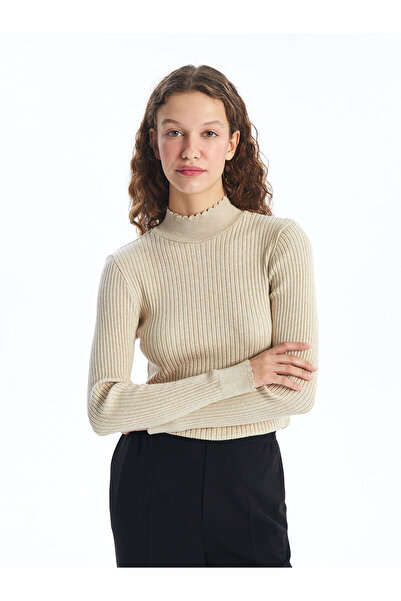 LC Waikiki Beige Half Turtleneck Women's Knitwear Sweater