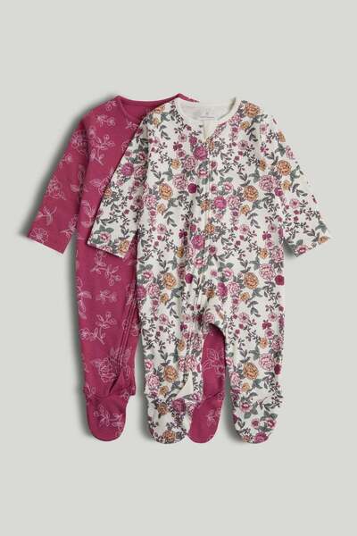 MOTHERCARE طقم من قطعتين من ملابس النوم المزهرة المزودة بسحّاب