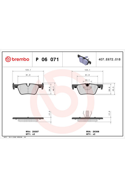 Brembo Set Placute Frana Frana Disc Bmw 1/2 Cupe/3 Bmw (Brilliance) 3 Series