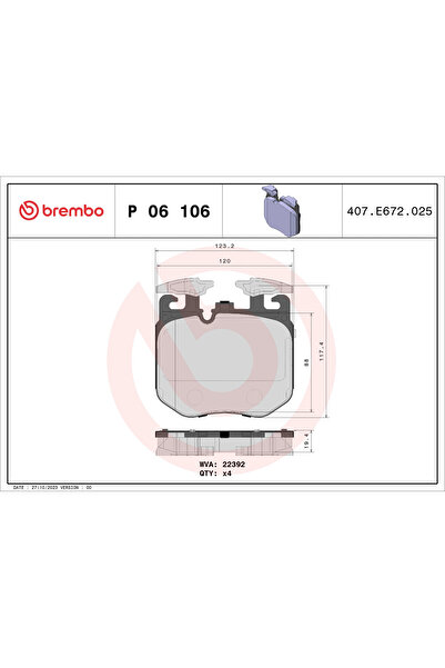 Brembo Set Placute Frana Frana Disc Alpina B7 Bmw 5/6 Gran Turismo/7