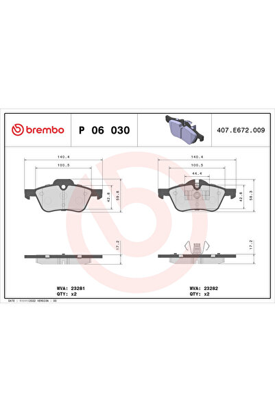 Brembo Комплект накладки за дискови спирачки Mini Mini