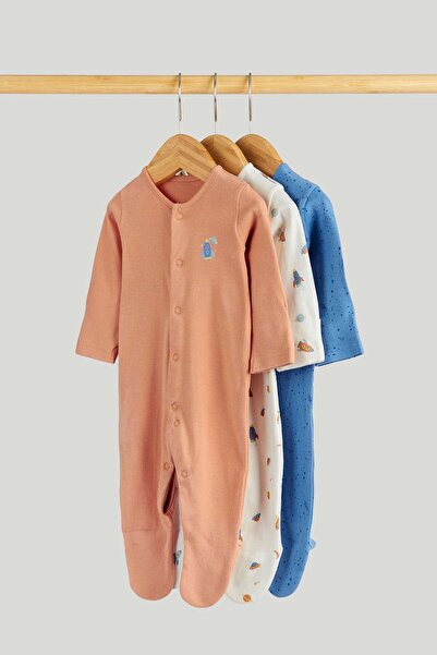 MOTHERCARE 3 Pack Space Sleepsuits