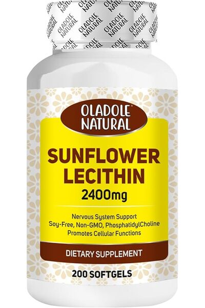 Oladole Natural ليسيثين دوار الشمس 2400 مجم، 200 كبسولة هلامية