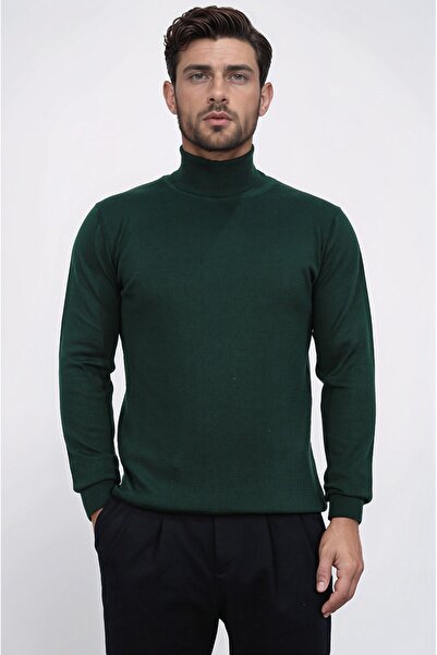 Velvarde Full Fisherman Dark Green Knit Sweater