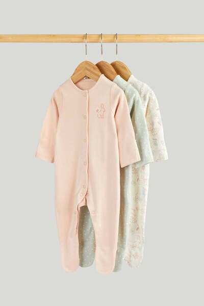 MOTHERCARE 3 Pack Bunny Sleepsuits