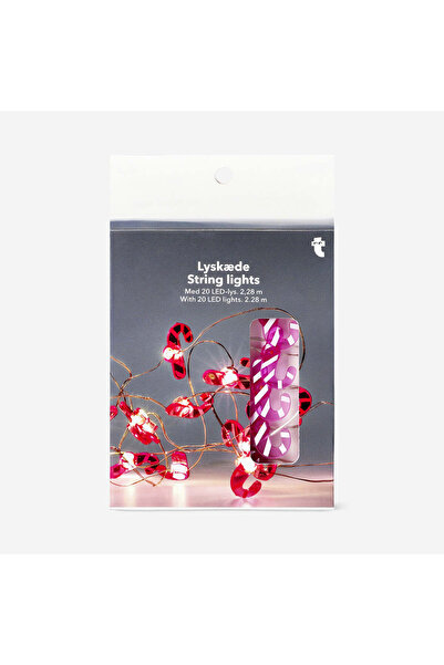 Flying Tiger Copenhagen Pembe Baston Şeker Detaylı Işık Zinciri