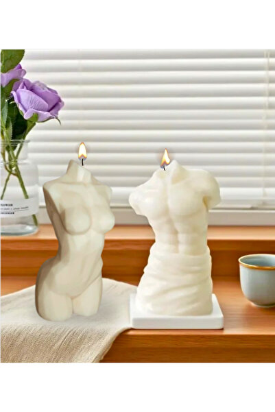 Yaratıcı sanatlar atölyesi 2'li Doğal Soya Geometrik NÜ Kadın-Erkek Heykel MUM