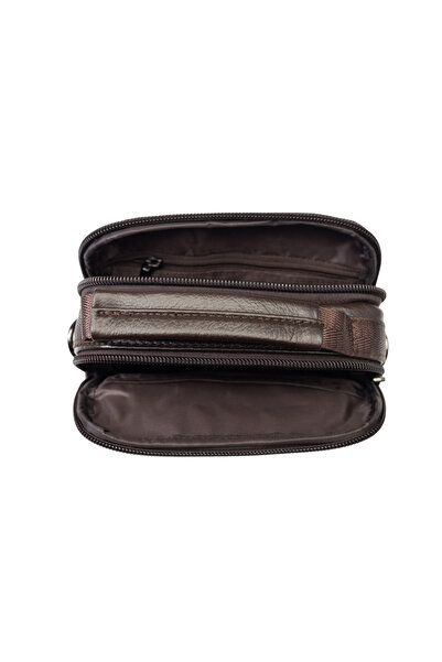 TORO NERO Men's bag made of brown genuine leather Verdes