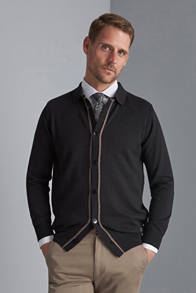 İgs Чорний стандартний крій, вузький фасон, на ґудзиках, прямий, з довгими рукавами, трикотажний кардиган