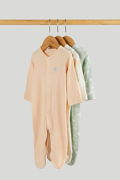MOTHERCARE 3 Pack Balloons Sleepsuits