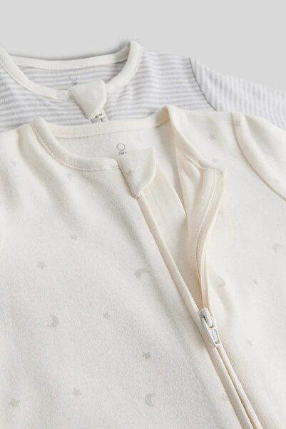 MOTHERCARE 2 Pack Footless Zip-Up Sleepsuits