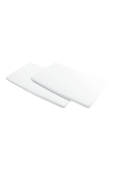 MAXİ-COSİ Iris 2-in-1 Travel Cot Fitted Bedsheet for Mattress, White - Pack of 2