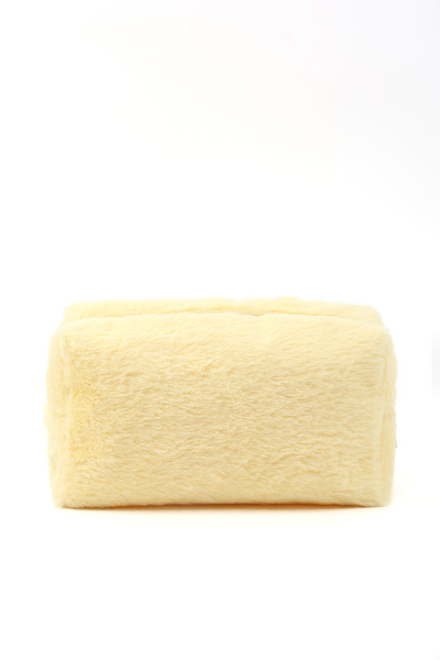 SHAKA Yellow Shk244 Plush Fabric, Single Compartment with Zipper, Travel and Makeup Bag
