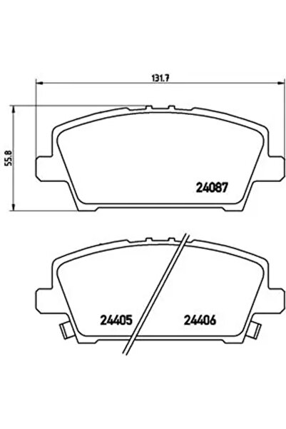 Brembo Комплект спирачни накладки за дискови спирачки Honda Civic 8