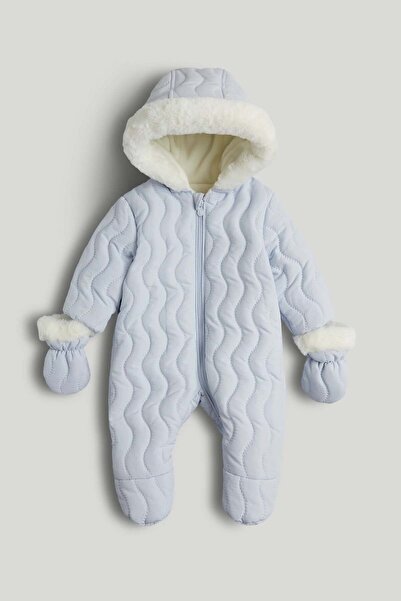 MOTHERCARE Blue Quilted Snowsuit