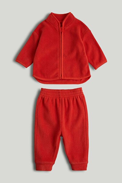 MOTHERCARE Red Fleece Top and Joggers Outfit