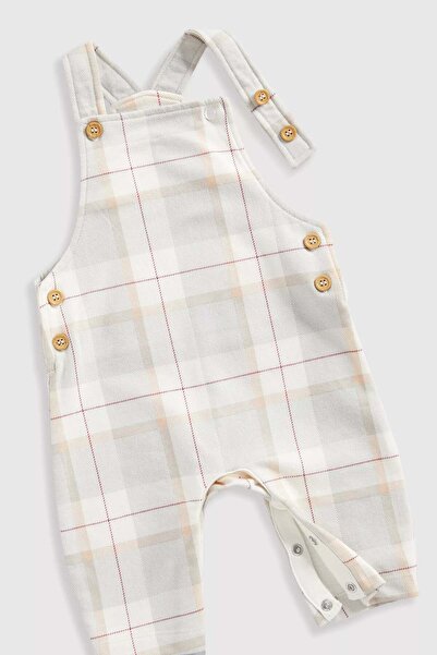 MOTHERCARE Check Dungarees and Bodysuit Set