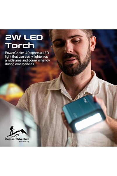 Promate PowerCooler-40 Portable 40L Ice-Free Fridge with 52000mAh Power Bank, 36h Cooling