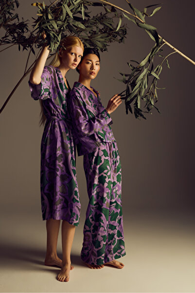 Hays Kadın Vegan Dokuma Uzun Kollu Kimono