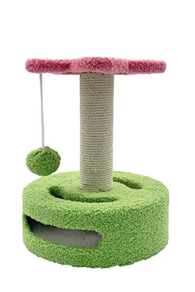 B&D لعبة قطط B&D مع كرة خدش وتعليق، كرة حلقية، باللونين الأخضر والوردي
