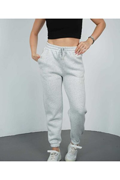 BERYY MODA Pantaloni de trening de iarnă pentru femei, cu bordură, cu manșete.