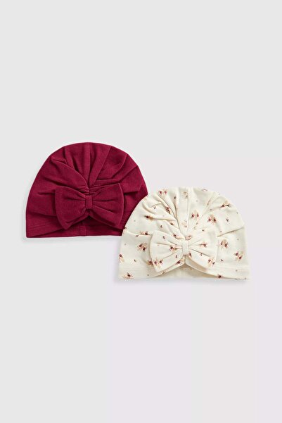 MOTHERCARE Arctic Berry Turban Baby Hats - 2 Pack