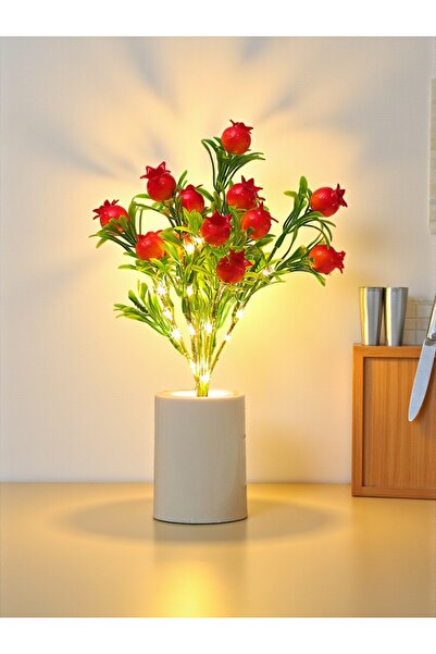 HEDİYE FİKRİ Bereket Getiren Nar Tasarımlı Dekoratif Led Işıklı Lamba 27 cm x...