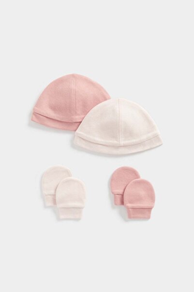 MOTHERCARE My First Pink Baby Hats and Mitts - 2 Pack
