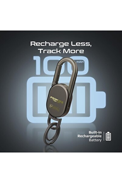 Promate TagChain Bluetooth Tracker Keychain with Apple Find My (Titanium)