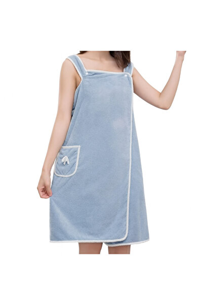 zola Halat de baie stil prosop 2 in 1, prindere prin capse, poliester, pufos, uscare rapida, 80 x 135 cm