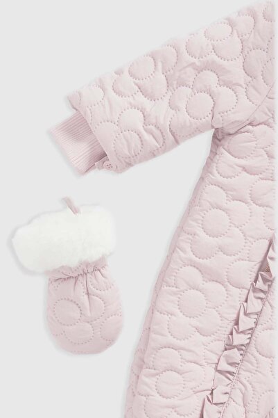 MOTHERCARE Pink Flower Quilted Snowsuit
