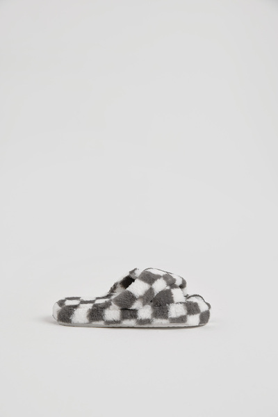 Tonny Black Γυναικείες παντόφλες σπιτιού με βελούδινο σχέδιο κροκόδειλου καπνιστού