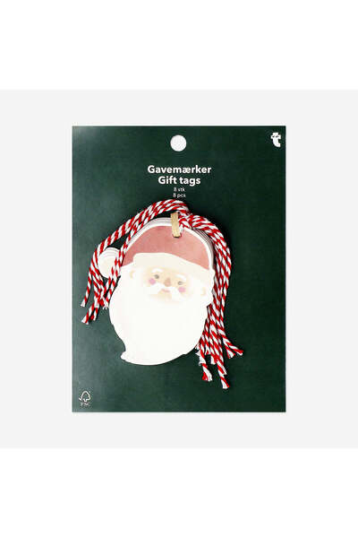 Flying Tiger Copenhagen 8'li Noel Baba Desenli Hediye Etiketi