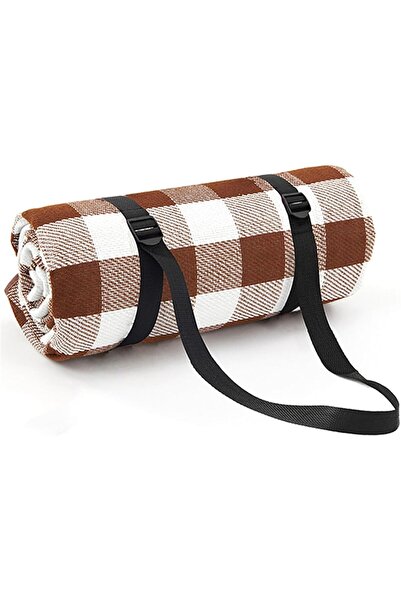 Generic سجادة نزهة للتخييم في الهواء الطلق 2 × 3 م، بطانية للتخييم والحديقة والشاطئ والعشب (بني)