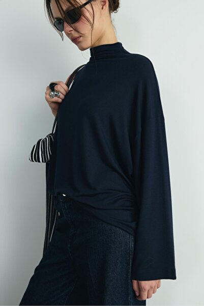 Suud Collection Navy Blue Olivia Blouse