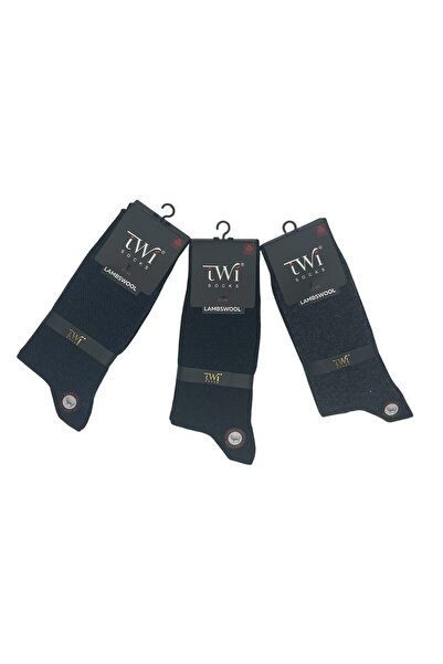 MYS GRUP TEKSTİL Мъжки 3-компонентен зимни чорапи от агнешка вълна - Вълнени чорапи - Термо чорапи/TWİ
