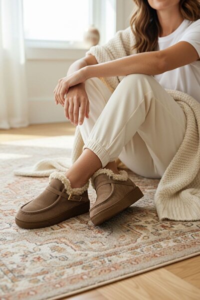 M&B Căptușeală din blană moale și aspect de piele de căprioară. Cu talpă ușoară și detaliu de cataramă. Loafer